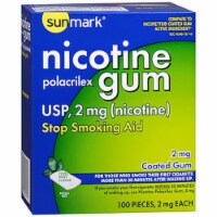 Sunmark Nicotine Polacrilex Coated Gum 2 mg Cool Mint - 100 ct