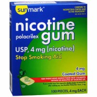 Sunmark Nicotine Polacrilex Coated Gum 4 mg Cool Mint - 100 ct