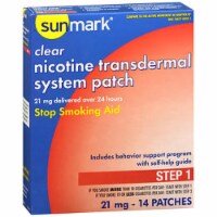 Sunmark Nicotine Transdermal System Step 1 - 21 mg Patches - 14 ct
