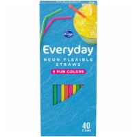 Kroger® EveryDay Neon Flexible Straws