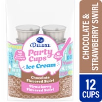 Kroger® Deluxe Chocolate Swirl & Strawberry Swirl Variety Pack Ice Cream Party Cups Perspective: Main