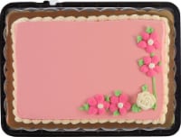 Bakery Fresh Goodness Rose and Daisy Raspberry Filling Sheet Cake