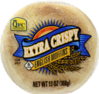 QFC Extra Crispy English Muffins Perspective: front