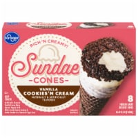 Kroger® Cookies & Cream Frozen Dairy Dessert Cones Perspective: Main