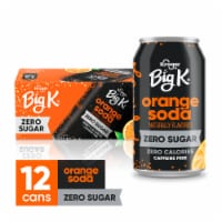 Big K® Orange Zero Sugar Caffeine Free Soda Cans Perspective: Main