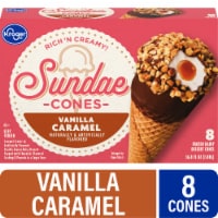 Kroger® Fun Days Sundaes Vanilla Caramel Frozen Dairy Dessert Cones