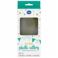 Kroger® Gold Glitter Plastic Cultery Set