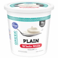 Kroger Plain Whole Milk Greek Yogurt Tub