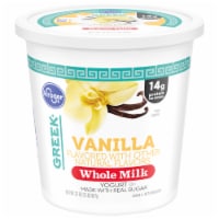 Kroger Vanilla Whole Milke Greek Yogurt Tub