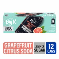 Big K® Grapefruit Citrus Zero Sugar Caffeine Free Soda Cans Perspective: Main