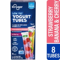Kroger® Strawberry Banana & Cherry Low Fat Yogurt Tubes Perspective: Main