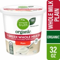 Simple Truth Organic® Plain Whole Milk Greek Yogurt Cultured Dairy Blend Tub Perspective: Main