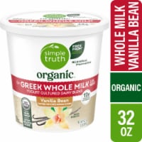 Simple Truth Organic® Vanilla Bean Whole Milk Greek Yogurt Cultured Dairy Blend Tub Perspective: Main
