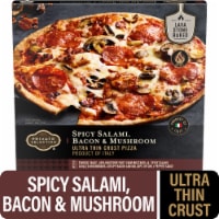 Private Selection® Spicy Salami Bacon & Mushroom Ultra Thin Crust Frozen Pizza Perspective: Main