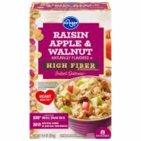 Kroger® Raisin Apple & Walnut High Fiber Instant Oatmeal Perspective: Main