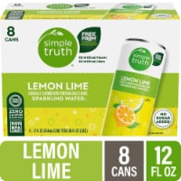 Simple Truth® Lemon Lime Sparkling Seltzer Water Cans Perspective: Main