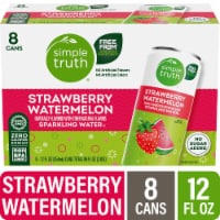 Simple Truth® Strawberry Watermelon Sparkling Seltzer Water Cans Perspective: Main