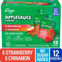 Kroger® No Sugar Added Assorted Strawberry and Cinnamon Applesauce Pouches Perspective: Main