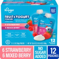Kroger® Strawberry and Mixed Berry Fruit and Yogurt Pouches Multipack Perspective: Main