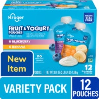 Kroger® Blueberry and Banana Fruit and Yogurt Pouches Multipack Perspective: Main