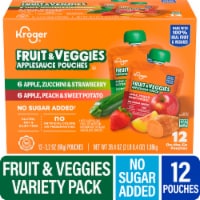 Kroger® No Sugar Added Assorted Fruit & Veggies Applesauce Pouches Perspective: Main
