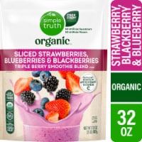 Simple Truth Organic® Sliced Strawberries Blueberries and Blackberries Triple Berry Smoothie Blend Perspective: Main