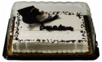 Bakery Fresh Graduation Chocolate Sheet Cake with Buttercream Icing Perspective: Main