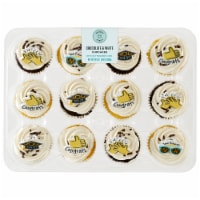 Bakery Fresh Assorted Graduation Cupcakes with Buttercreme Icing Perspective: Main