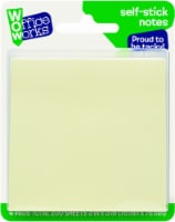 Office Works Self-Stick Note Pad - 4 Pack - Yellow