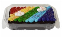 Bakery Fresh Chocolate Bar Cake with Rainbow Buttercreme Icing Perspective: Main