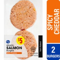 Kroger® Farm Raised Atlantic Salmon Burgers Spicy Cheddar, 11 ounces