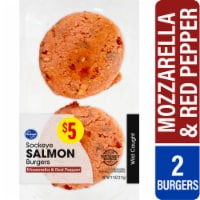 Kroger® Wild Caught Mozzarella and Red Pepper Sockeye Salmon Burgers Perspective: Main