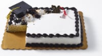 Bakery Fresh Graduation White Quarter Sheet Cake Perspective: Main