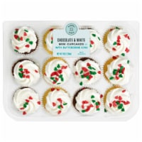 Bakery Fresh Christmas Chocolate & White Mini Cupcakes Perspective: Main
