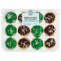 Bakery Fresh Buttercreme Iced Chocolate & White Mini Cupcakes Perspective: Main