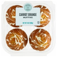 Bakery Fresh Carrot Orange Muffins With Drizzle Icing Perspective: Main
