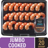 Private Selection® Cooked Jumbo Black Tiger Shrimp Peeled & Deveined Tail On with Cocktail Sauce Perspective: Main