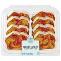 Bakery Fresh Iced Lemon Raspberry Sliced Loaf Cake Perspective: Main