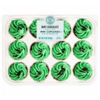 Bakery Fresh Mint Chocolate Mini Cupcakes with Buttercreme Icing Perspective: Main