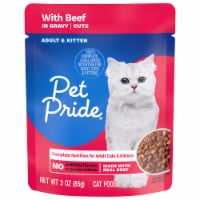 Pet Pride® All Life Stages Wet Cat Food Beef in Gravy Cuts Perspective: Main