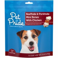 Pet Pride® Beefhide & Porkhide Mini Bones with Chicken Dog Treats