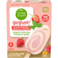 Simple Truth® Yo Greek! Strawberry Vanilla Swirl Frozen Greek Yogurt Bars Perspective: Main