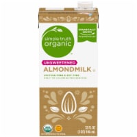 Simple Truth Organic™ Dairy Free Organic Shelf Stable Unsweetened Almond Milk Quart Perspective: Main