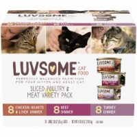 Luvsome™ Sliced Poultry & Meat Variety Pack Wet Cat Food Perspective: Main
