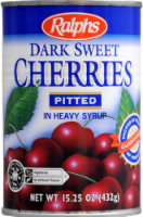 Ralphs Dark Sweet Pitted Cherries in Heavy Syrup Perspective: front
