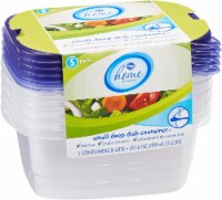 Kroger® ® Small Deep Dish Storage Containers - 5 Pack - Clear/Blue Perspective: Main