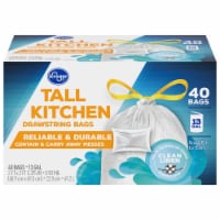 Kroger® Tall Kitchen Clean Linen Scented 13 Gallon Drawstring Trash Bags