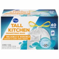 Kroger® Tall Kitchen Clean Linen Scented 13 Gallon Drawstring Trash Bags Perspective: Main