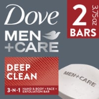 Dove Men+Care Deep Clean 3 in 1 Cleanser Body Face and Shaving Bar Soap