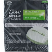 Dove Men+Care Moisturizing Beauty Bar Soap, Extra Fresh, 3.75 oz, 12 Ct